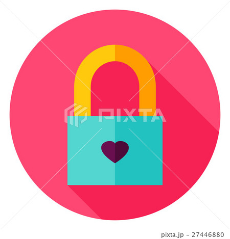 Love Padlock Circle Icon Love Padlock Circle Icon 27446880