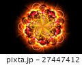 Decorative orange flower on black background 27447412