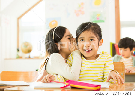 Two Young Female Students In Class Two Young Female Students In Class 27447933