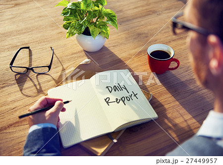 Financial Daily Report Business Strategy Minutes Concept 27449957