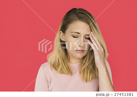 Woman Serious Studio Portrait Concept Woman Serious Studio Portrait Concept 27451381