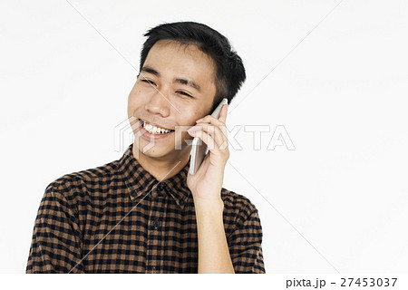 Cheerful Male Smartphone Call Concept 27453037
