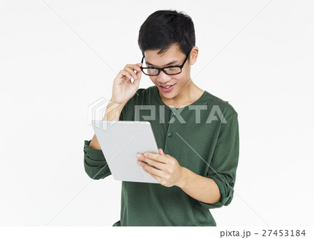 Male Holds Tablet Technology Concept 27453184
