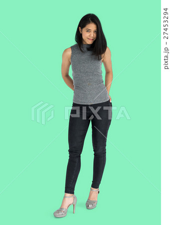 Woman Cheerful Studio Portrait Concept 27453294