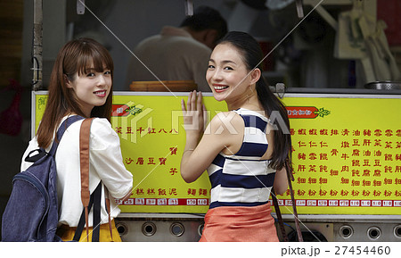 台湾女子旅 グルメの写真素材