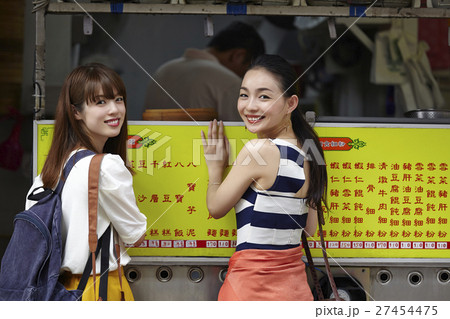 台湾女子旅 グルメの写真素材