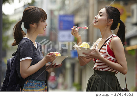 台湾女子旅 スイーツの写真素材