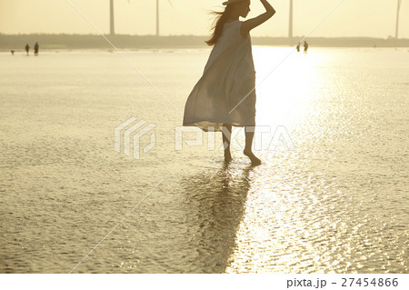 台湾を観光する女性　高美湿地 27454866