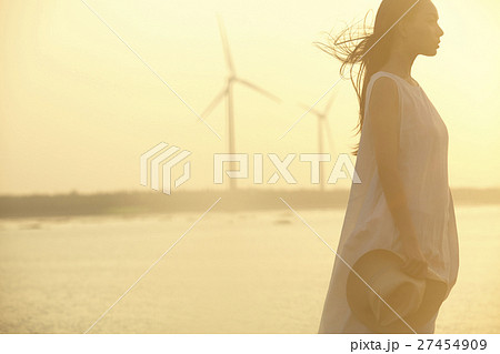 台湾を観光する女性　高美湿地 27454909