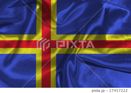 Aland national flag 3D illustration symbol.  27457222