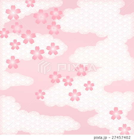 桜 和柄 霞のイラスト素材