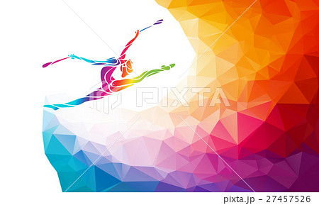 Creative silhouette of gymnastic girl. Art Creative silhouette of gymnastic girl. Art 27457526