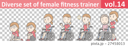 スポーツクラブの女性スタッフのイラストvol.14 27458013