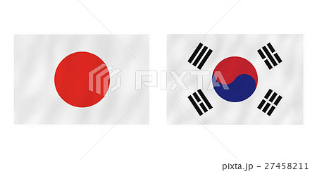 日本 韓国 国旗 のイラスト素材 27458211 Pixta