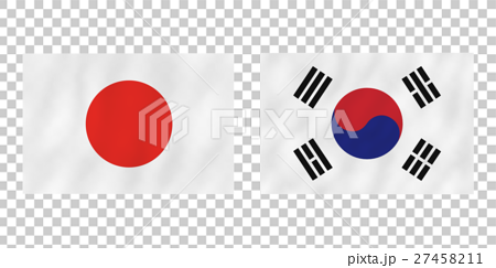 Japan Korea National Flag Stock Illustration