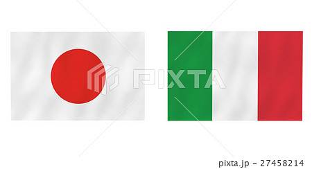 日本 イタリア 国旗 のイラスト素材