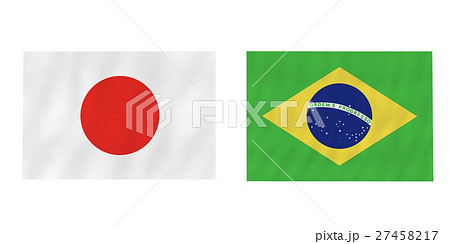日本 ブラジル 国旗 のイラスト素材 27458217 Pixta