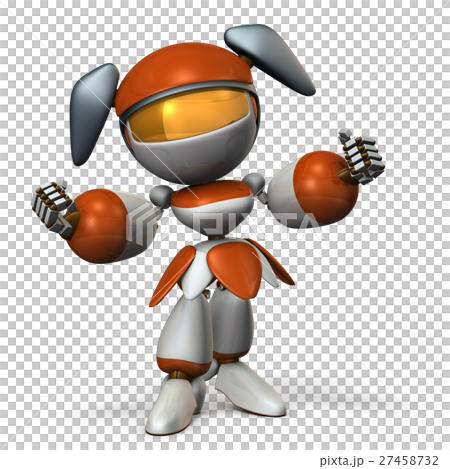 ガッツを表すキュートなロボット ガッツを表すキュートなロボット 27458732