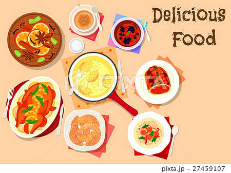 Festive dinner icon for winter holiday menu design Festive dinner icon for winter holiday menu design 27459107