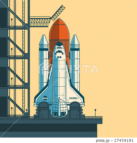 Vector Illustration Rocket Is Ready For Launch のイラスト素材