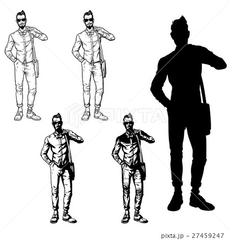 Set vector illustration of a fashionable guy Set vector illustration of a fashionable guy 27459247