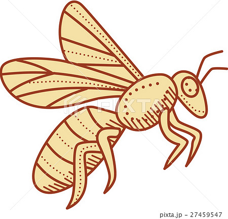 Bee Flying Mono Line 27459547