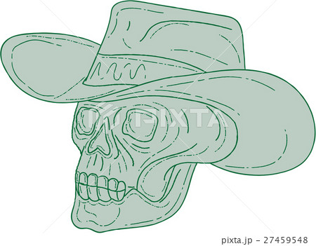 Cowboy Skull Drawing 27459548