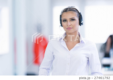Female customer support operator with headset and 27461792