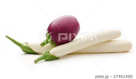Fresh eggplants on the white background 27461880