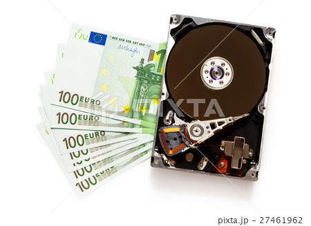 One hundred euro banknotes and hardisk 27461962