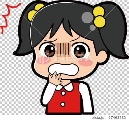 ショックを受ける女の子のイラスト ショックを受ける女の子のイラスト 27462283
