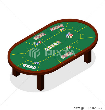 Green Poker Table Isometric View. Vector 27465327