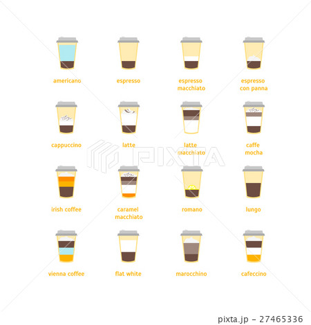 Coffee To Go Drinks Recipe Set. Vector 27465336