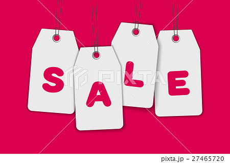 Blank price sale tag composition isolated on pink 27465720