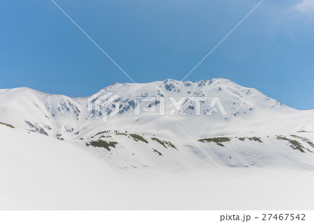 High mountains under snow with clear blue sky 27467542