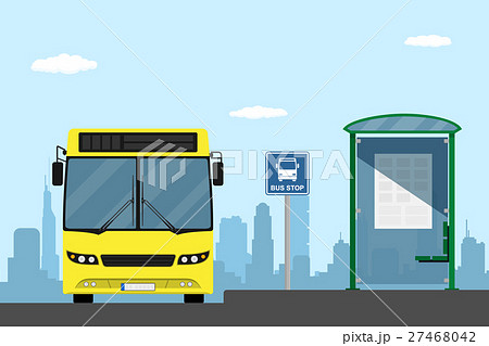 Bus Stopのイラスト素材