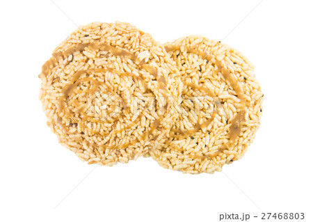 Thai's Rice cracker or rice biscuits on white grou 27468803