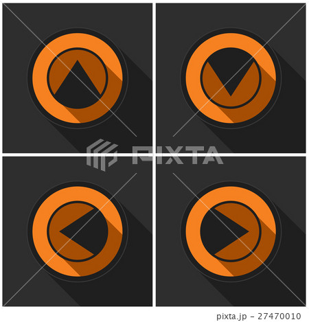 four orange round - black arrows with shadows 27470010