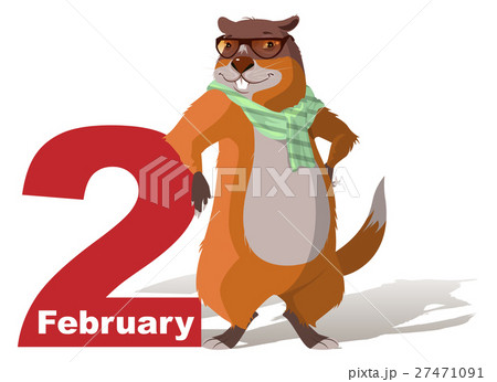 February 2 Groundhog Day. Marmot casts shadow 27471091