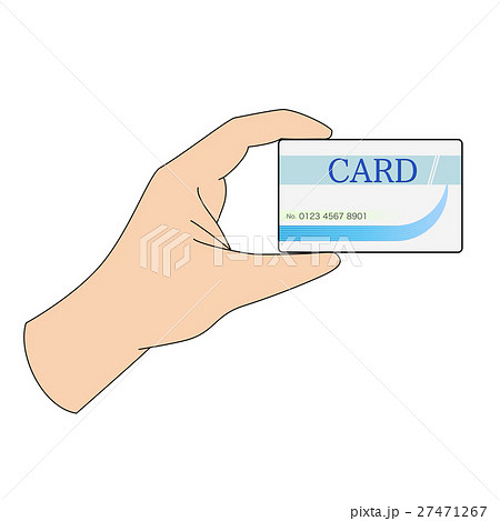 カードを持つ手_カード絵付き 27471267