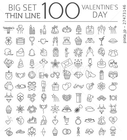 Valentine`s day icon set. Romantic design elements 27473146