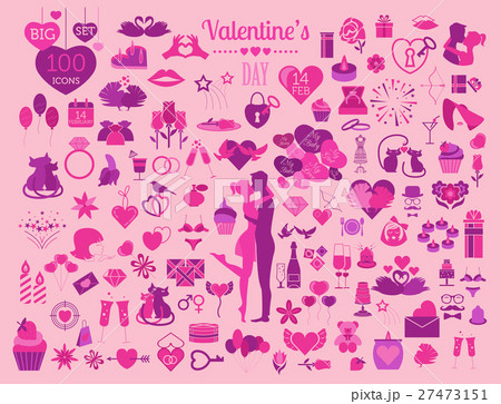 Valentine`s day icon set. Romantic design elements 27473151