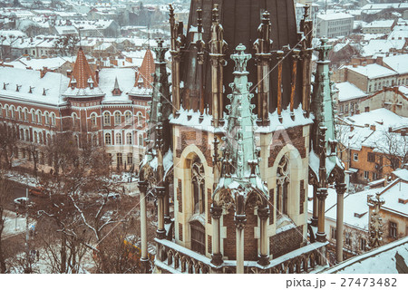 Gothic Church in cold winter day Gothic Church in cold winter day 27473482