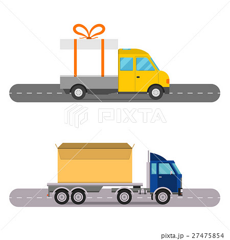 Delivery transport gift box truck vector Delivery transport gift box truck vector 27475854