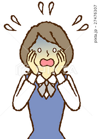 若い女性 Ol パニックのイラスト素材