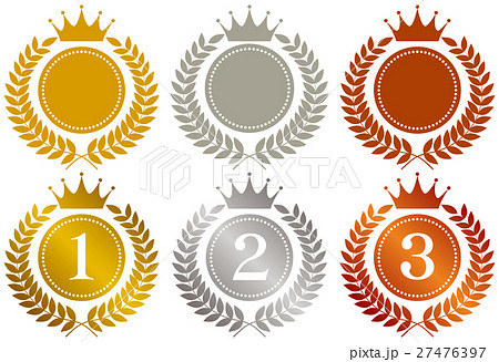 王冠 金メダル 銀メダル 銅メダルのイラスト素材 27476397 Pixta