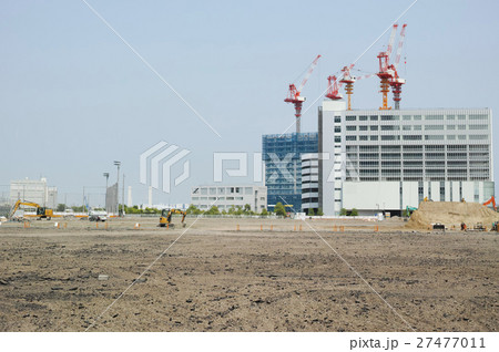 みなとみらい21地区 原状回復工事中の60 61街区 マリノスタウン跡地 の風景の写真素材