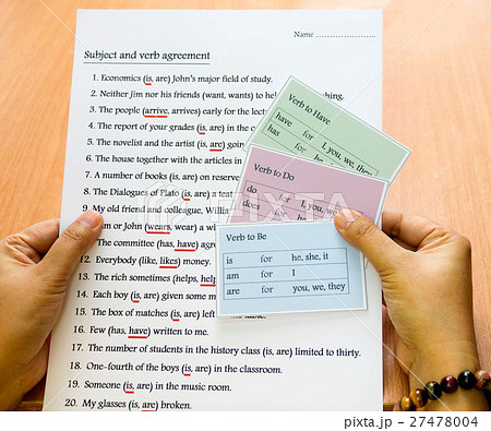 english verb cards in hand 27478004