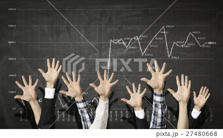 Group of people rise hands Group of people rise hands 27480668