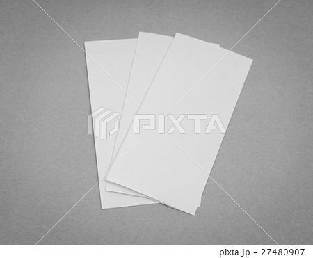Bifold white template paper on gray background . Bifold white template paper on gray background . 27480907